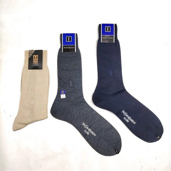Yves Saint Laurent YSL Men's Socks - 2 Pair & 1 pair Daks London Men’s Socks - Picture 5 of 7